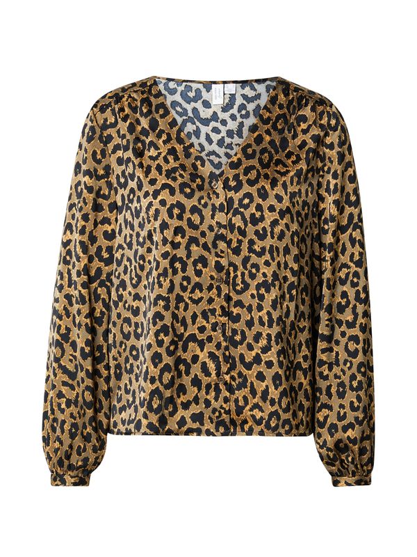 VERO MODA VERO MODA Bluza 'VMAMELA'  pesek / svetlo rjava / črna