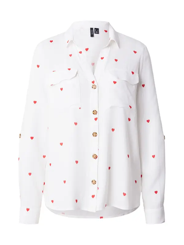 VERO MODA VERO MODA Bluza 'VMBumpy'  rdeča / bela