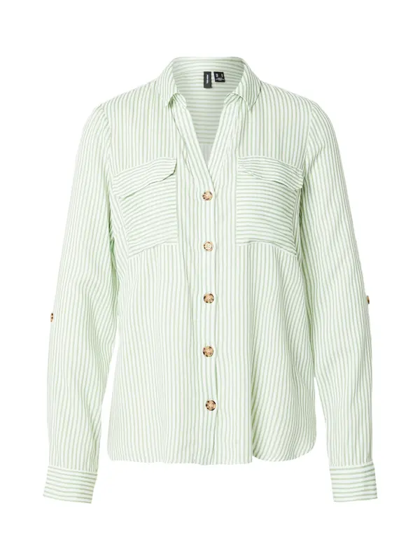 VERO MODA VERO MODA Bluza 'VMBumpy'  svetlo zelena / bela