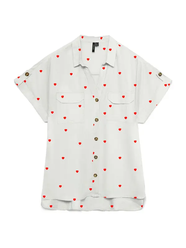 VERO MODA VERO MODA Bluza 'VMBUMPY'  temno rdeča / bela