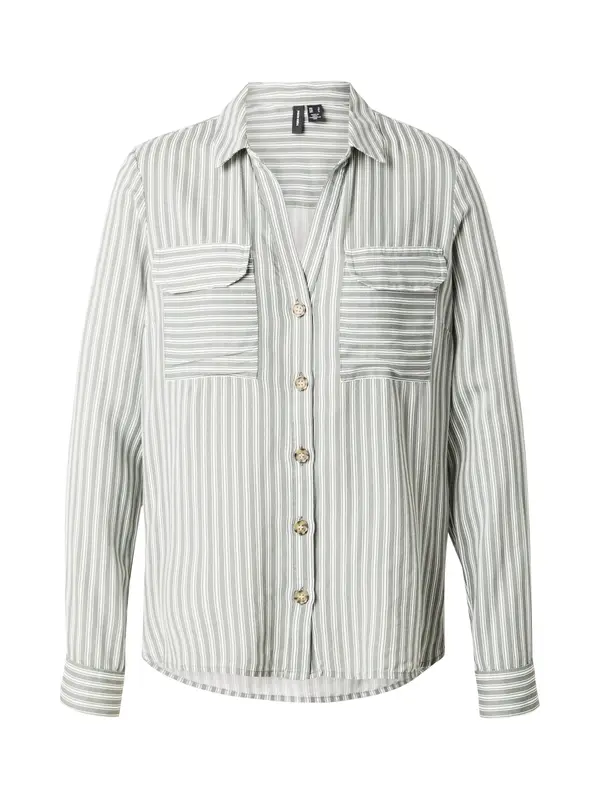 VERO MODA VERO MODA Bluza 'VMBumpy'  temno zelena / bela