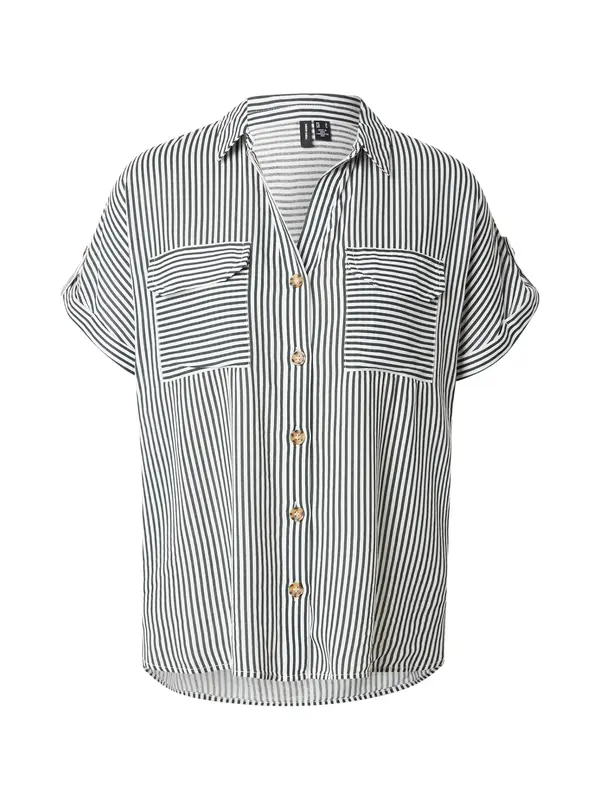 VERO MODA VERO MODA Bluza 'VMBUMPY'  temno zelena / bela