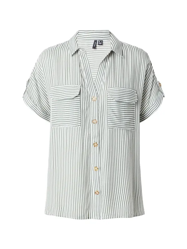 VERO MODA VERO MODA Bluza 'VMBumpy'  temno zelena / bela
