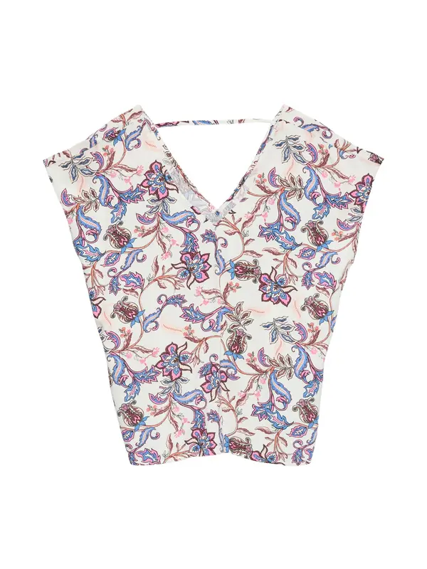 VERO MODA VERO MODA Bluza 'VMCHERIE'  svetlo modra / rjava / roza / off-bela