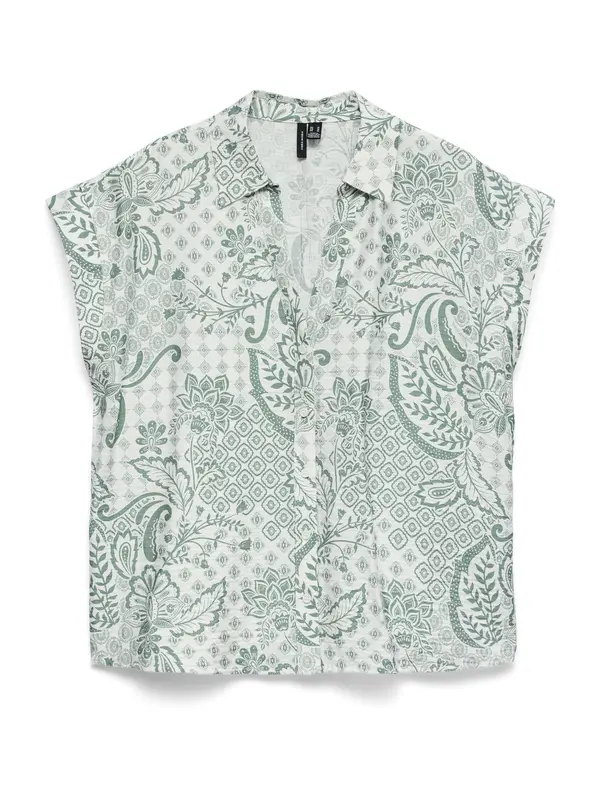 VERO MODA VERO MODA Bluza 'VMCILLE HILDA'  temno zelena / bela