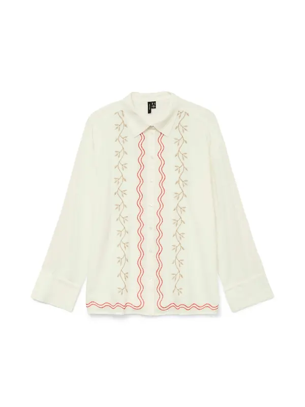 VERO MODA VERO MODA Bluza 'VMDICTHE'  temno bež / rdeča / bela