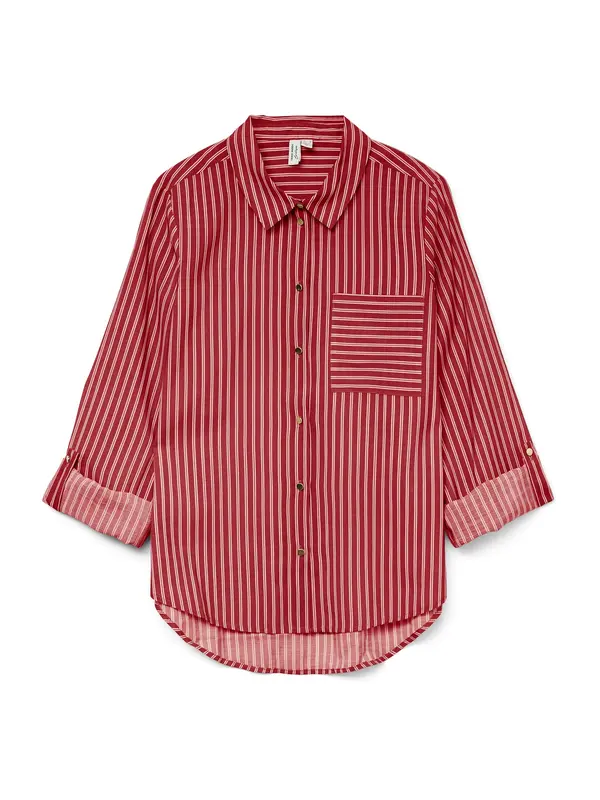 VERO MODA VERO MODA Bluza 'VMFANNIE'  temno rdeča / bela