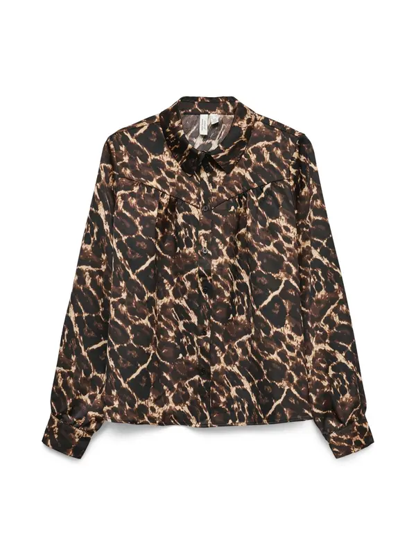 VERO MODA VERO MODA Bluza 'VMHuxley'  svetlo bež / svetlo rjava / črna