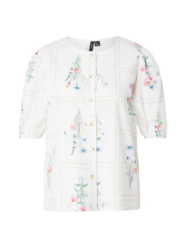 VERO MODA VERO MODA Bluza 'VMJAMIE ELSE'  azur / zelena / svetlo roza / naravno bela