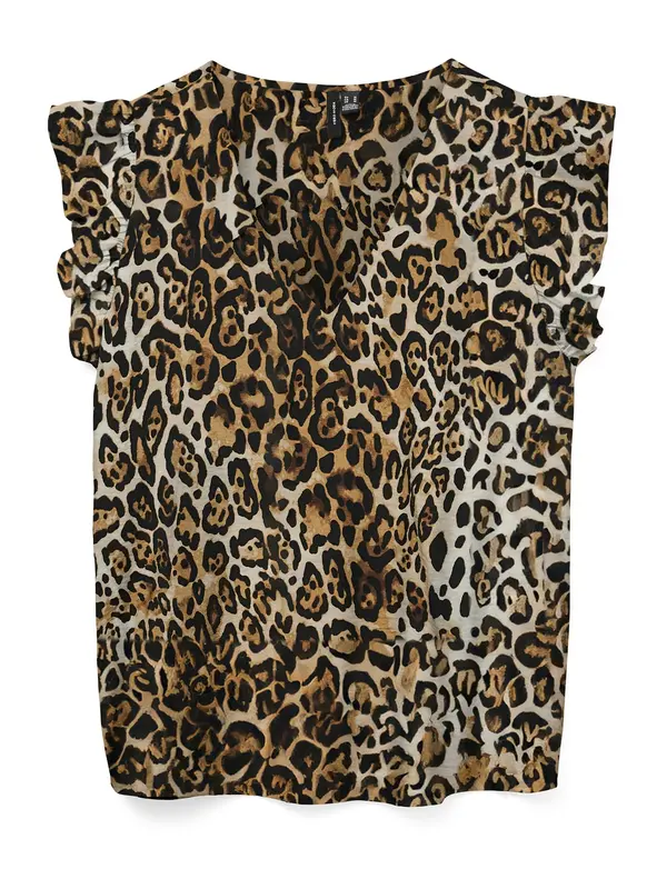 VERO MODA VERO MODA Bluza 'VMJOSIE'  rjava / svetlo siva / črna