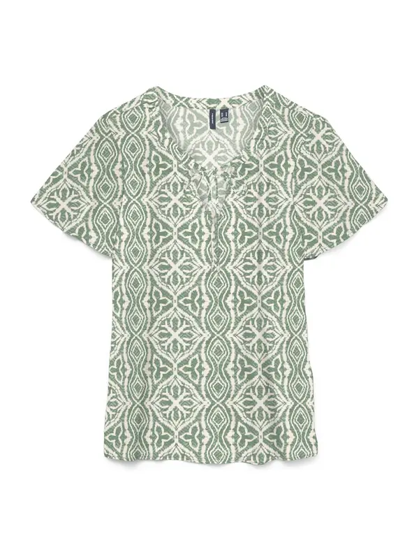 VERO MODA VERO MODA Bluza 'VMMENNY'  pastelno zelena / temno zelena / bela