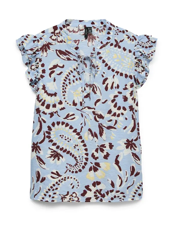 VERO MODA VERO MODA Bluza 'VMNELLIE CARLA'  čokolada / sivka / bela