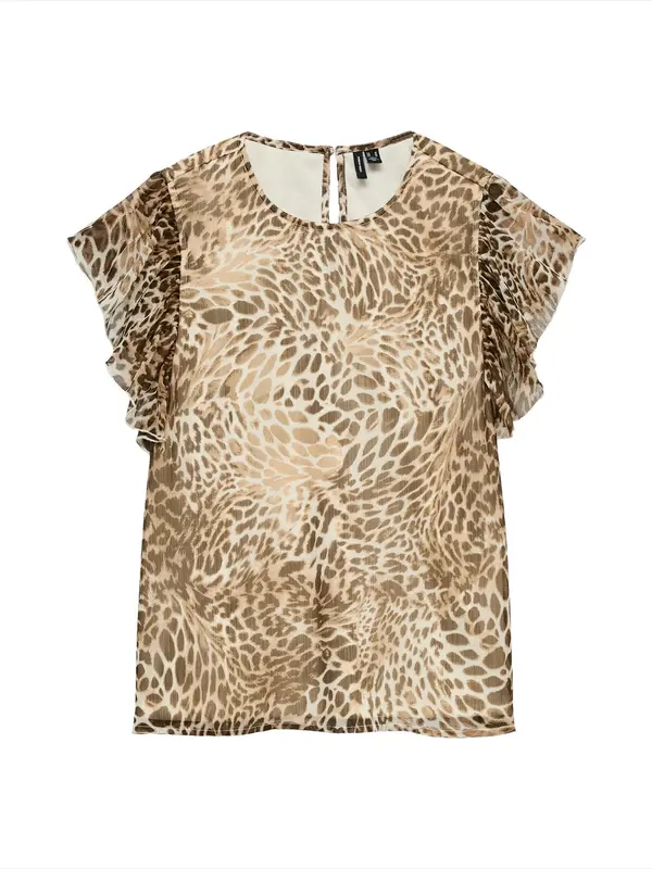 VERO MODA VERO MODA Bluza 'VMSMILLA'  svetlo rjava / temno rjava