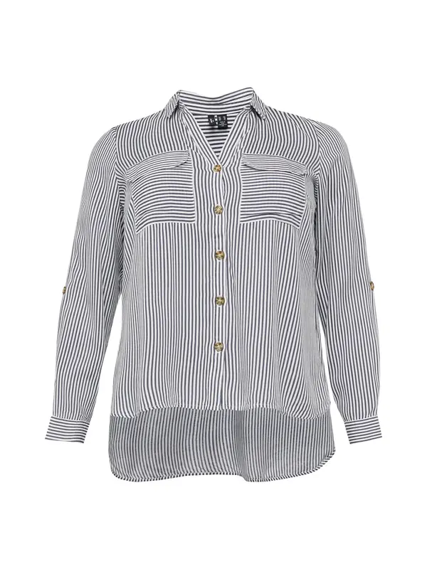 Vero Moda Curve Vero Moda Curve Bluza 'VMBumpy'  temno siva / bela