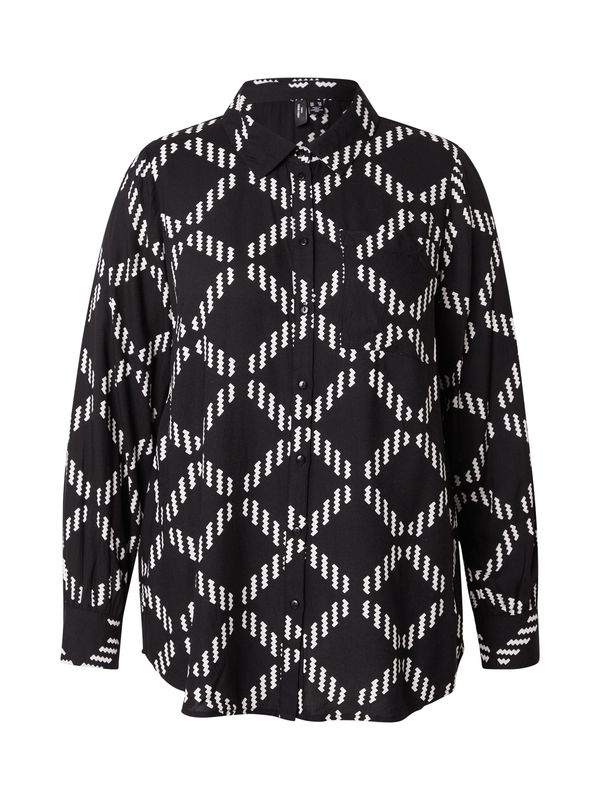 Vero Moda Curve Vero Moda Curve Bluza 'VMCBRINA'  črna / bela