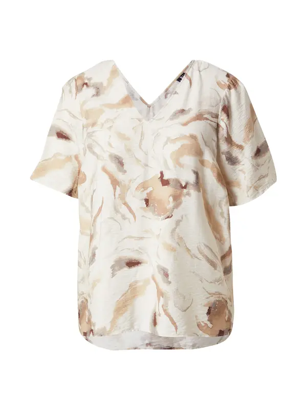 Vero Moda Curve Vero Moda Curve Bluza 'VMCCille'  ecru / svetlo bež / rjava / bela