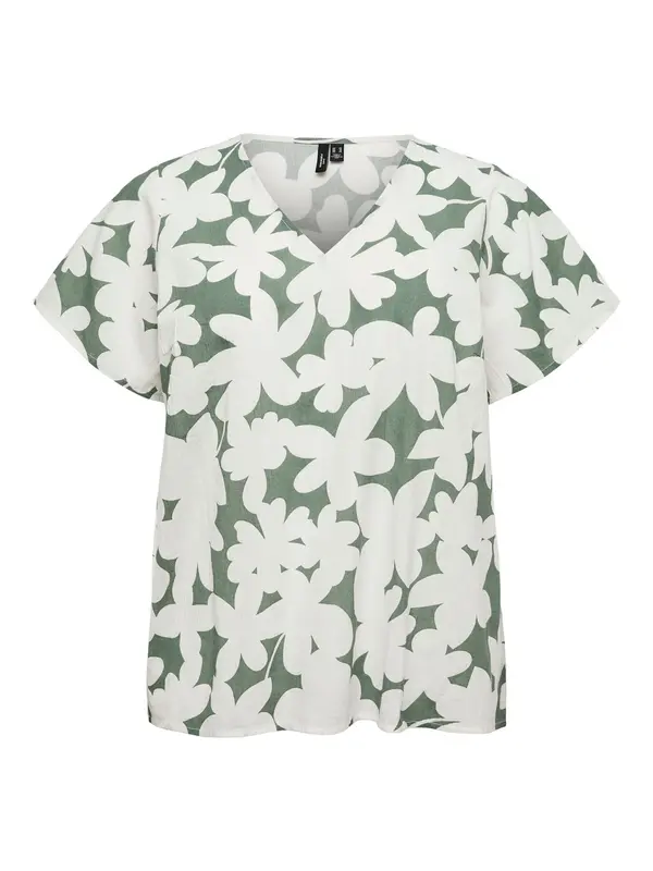 Vero Moda Curve Vero Moda Curve Bluza 'VMCDicthe'  smaragd / off-bela