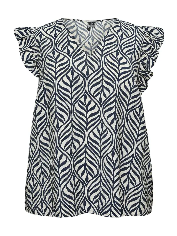 Vero Moda Curve Vero Moda Curve Bluza 'VMCJOSIE'  ecru / mornarska