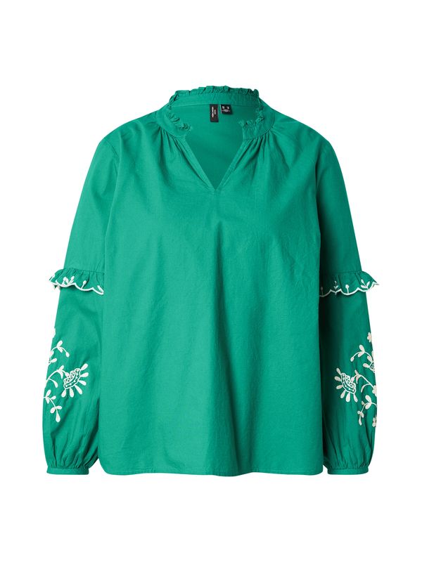 Vero Moda Curve Vero Moda Curve Bluza 'VMCNOEL'  smaragd / bela