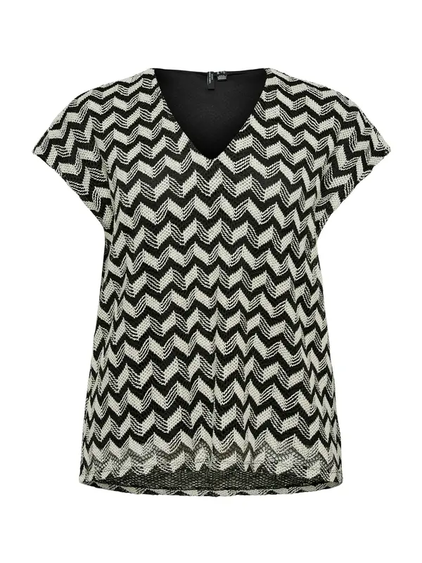 Vero Moda Curve Vero Moda Curve Bluza 'VMCTIKKA'  kremna / črna