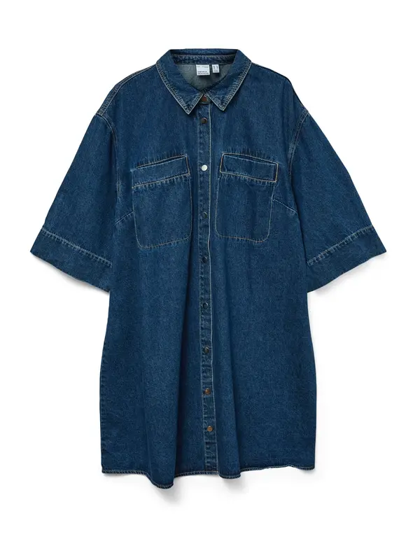 Vero Moda Curve Vero Moda Curve Dolga srajca 'VMCMIGGA'  moder denim