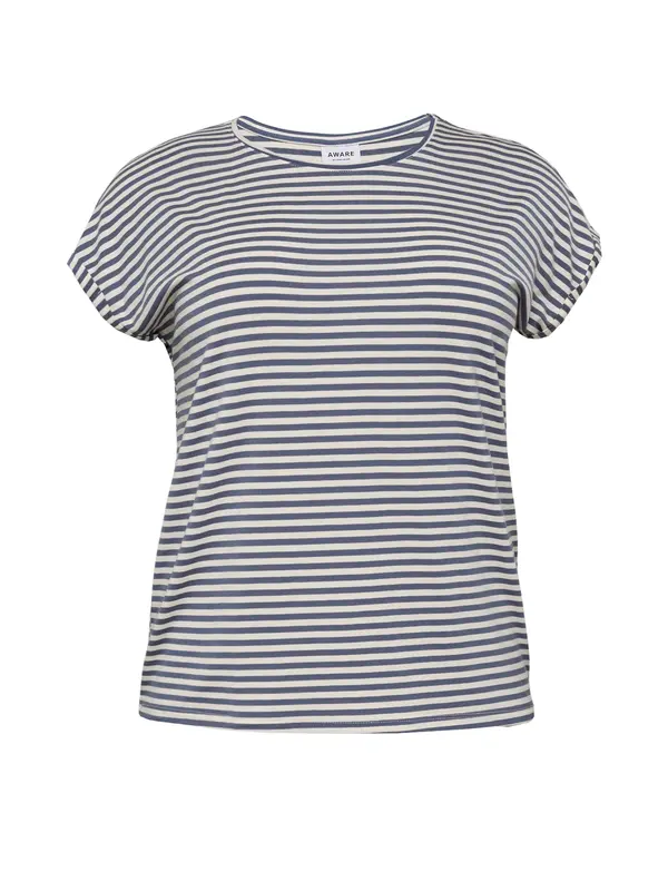 Vero Moda Curve Vero Moda Curve Majica 'AYA'  temno modra / bela