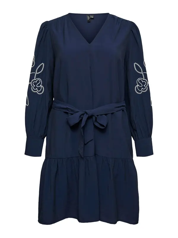 Vero Moda Curve Vero Moda Curve Obleka 'VMCanya'  mornarska / naravno bela