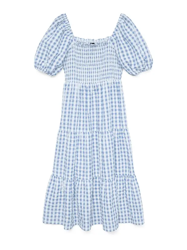 Vero Moda Curve Vero Moda Curve Obleka 'VMCCARRIE'  azur / svetlo modra / bela