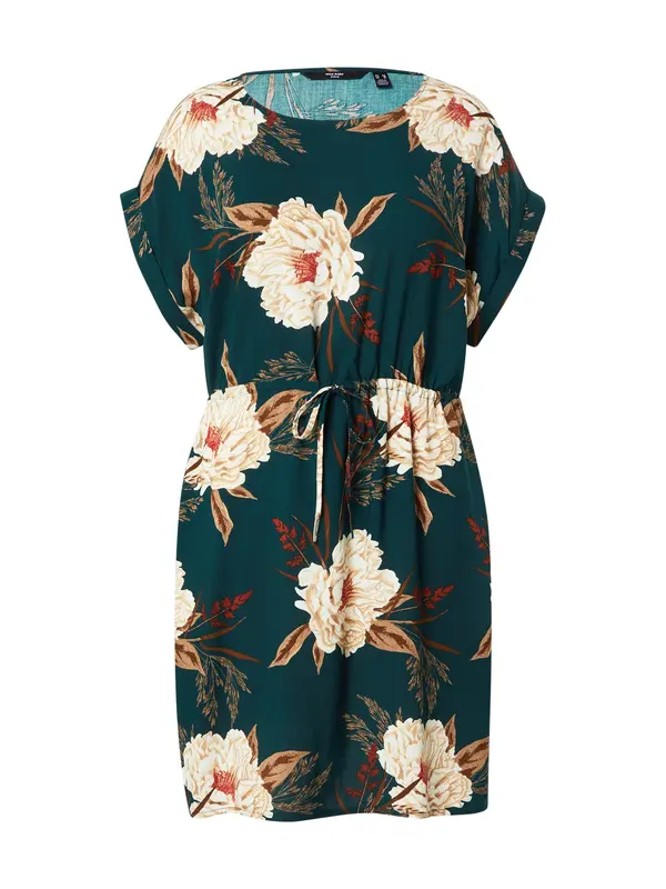 Vero Moda Curve Vero Moda Curve Obleka 'VMCEASY JOY'  kit / temno zelena / temno oranžna / bela