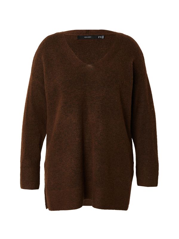 Vero Moda Curve Vero Moda Curve Pulover 'VMCFiluca'  temno rjava