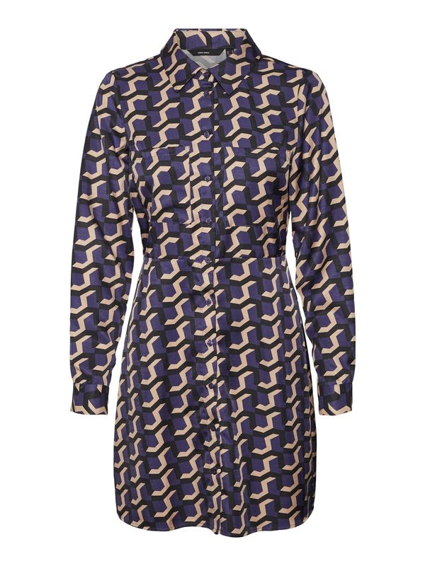 VERO MODA VERO MODA Dolga srajca 'SORA'  rumena / temno liila / črna