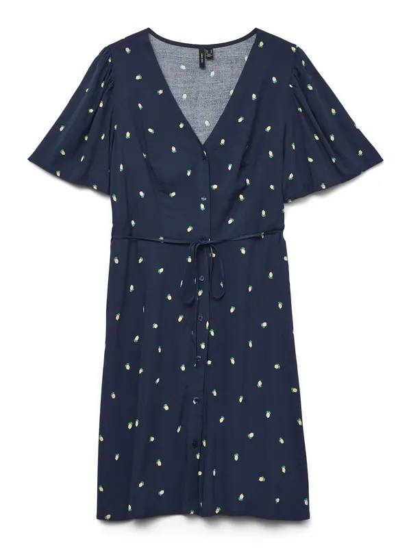VERO MODA VERO MODA Dolga srajca 'VMALBA'  mornarska / rumena / temno zelena
