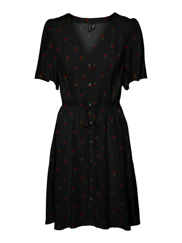 VERO MODA VERO MODA Dolga srajca 'VMALBA'  travnato zelena / rdeča / črna