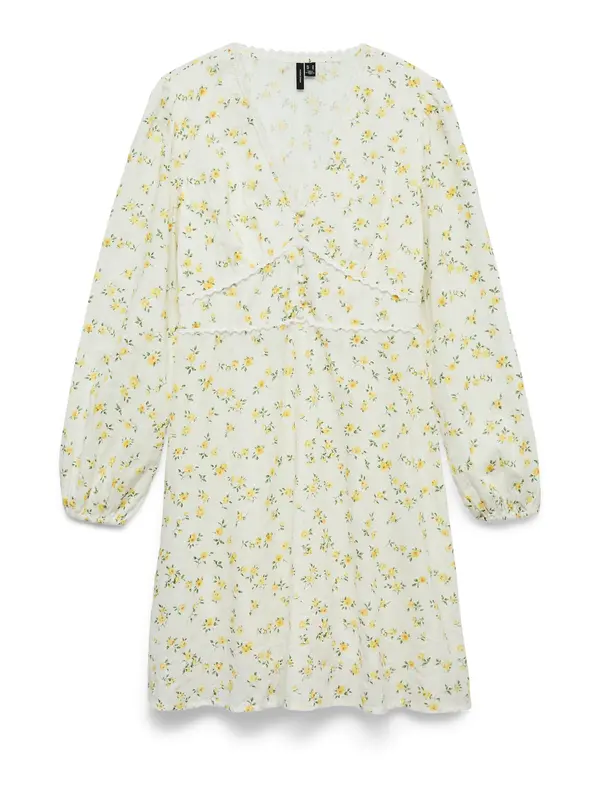 VERO MODA VERO MODA Dolga srajca 'VMAYA SOFIA'  rumena / svetlo zelena / temno zelena / bela
