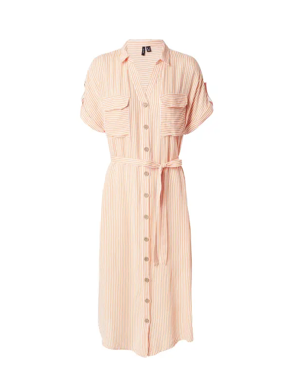 VERO MODA VERO MODA Dolga srajca 'VMBUMPY'  oranžna / bela