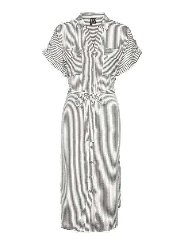 VERO MODA VERO MODA Dolga srajca 'VMBumpy'  temno bež / bela