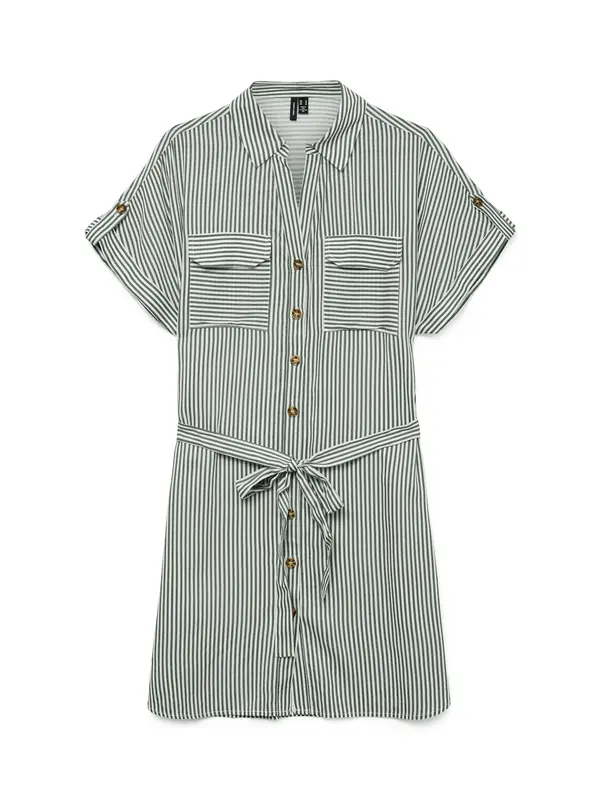 VERO MODA VERO MODA Dolga srajca 'VMBumpy'  temno zelena / bela