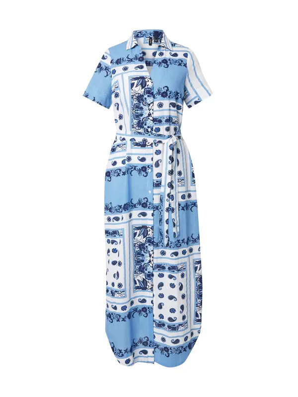 VERO MODA VERO MODA Dolga srajca 'VMMILAN OMIA'  marine / svetlo modra / bela