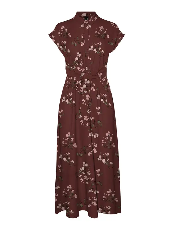 VERO MODA VERO MODA Dolga srajca 'VMNEWHALLIE'  temno zelena / roza / karminsko rdeča / bela