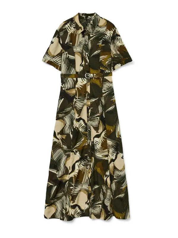 VERO MODA VERO MODA Dolga srajca 'VMRUBY FIE'  bež / ecru / konjak / kaki