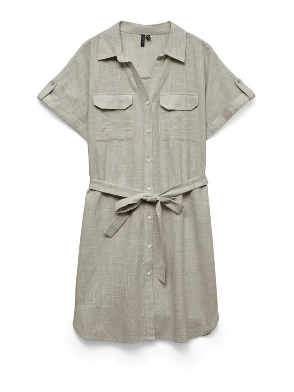 VERO MODA VERO MODA Dolga srajca 'VMTHILDE'  greige / bela