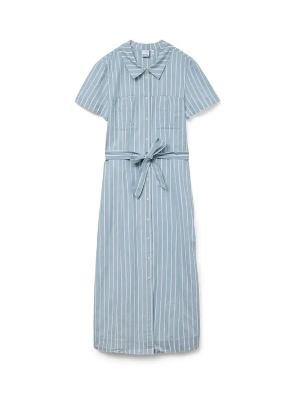 VERO MODA VERO MODA Dolga srajca 'VMVIO'  moder denim / bela