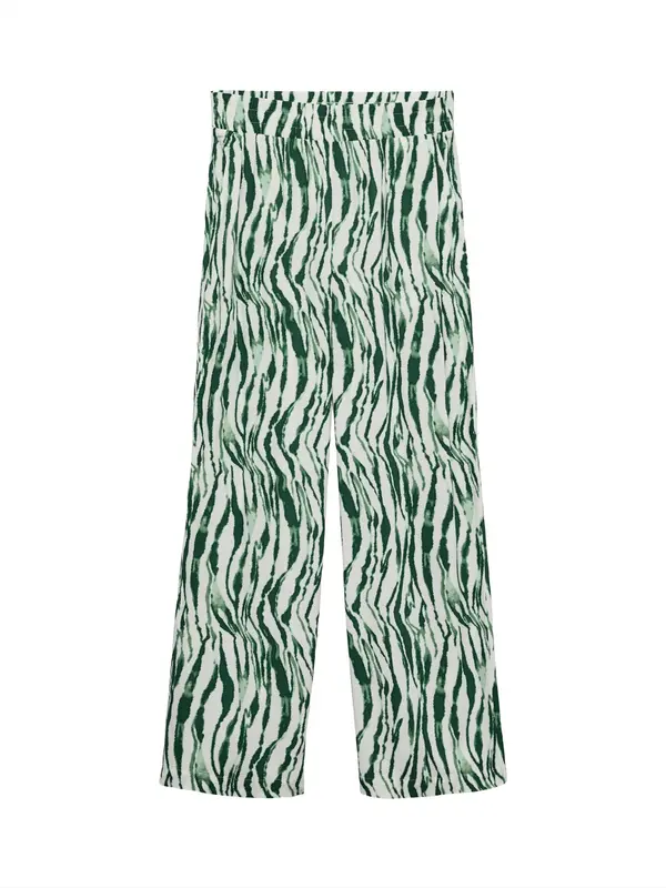 VERO MODA VERO MODA Hlače 'VMCHERIE'  temno zelena / off-bela
