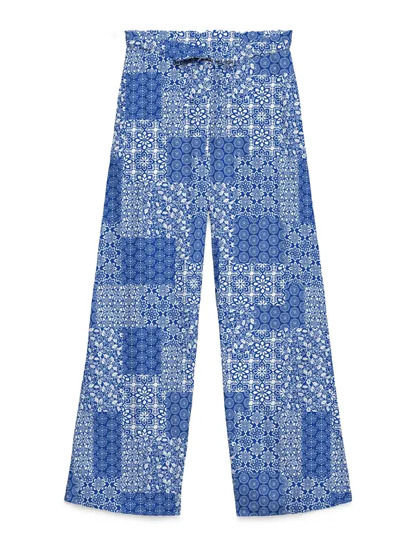 VERO MODA VERO MODA Hlače 'VMDICTHE'  modra / bela