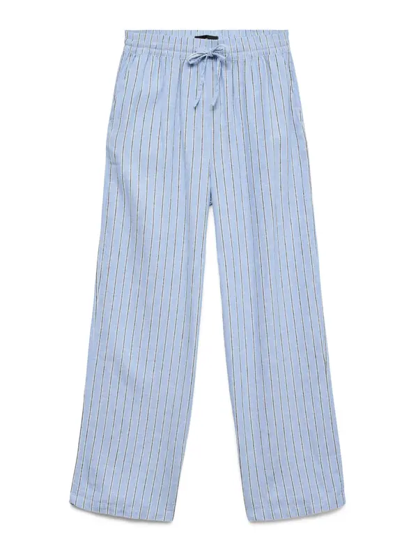 VERO MODA VERO MODA Hlače 'VMLINN'  svetlo modra / črna / bela