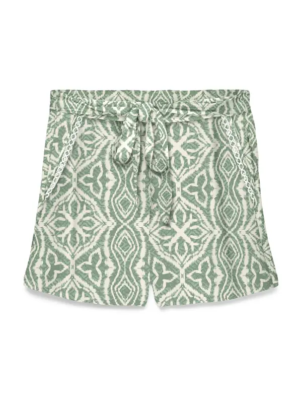 VERO MODA VERO MODA Hlače 'VMMENNY'  ecru / temno zelena / bela