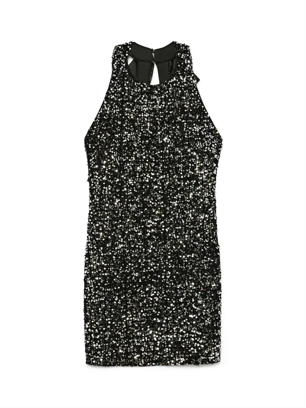 VERO MODA VERO MODA Koktejl obleka 'VMBella'  črna / srebrna