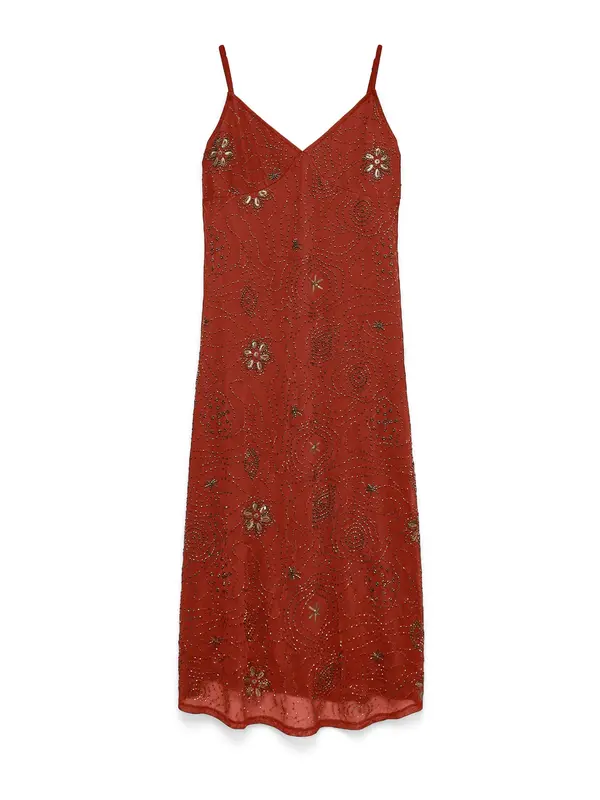 VERO MODA VERO MODA Koktejl obleka 'VMCara'  rjasto rjava / bronasta