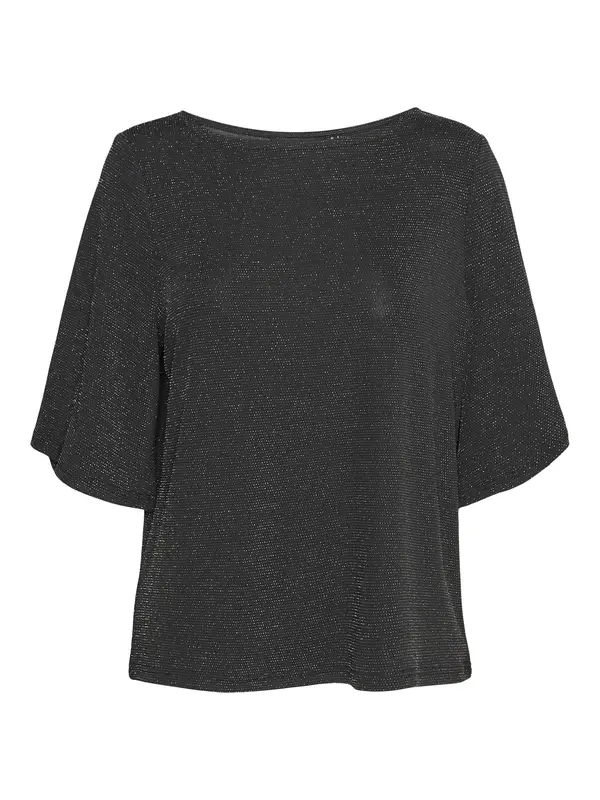 VERO MODA VERO MODA Majica 'KANVA'  pegasto črna / srebrna