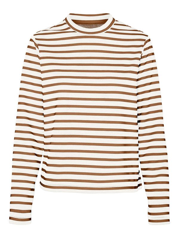 VERO MODA VERO MODA Majica 'MATHILDE'  rjava / bela